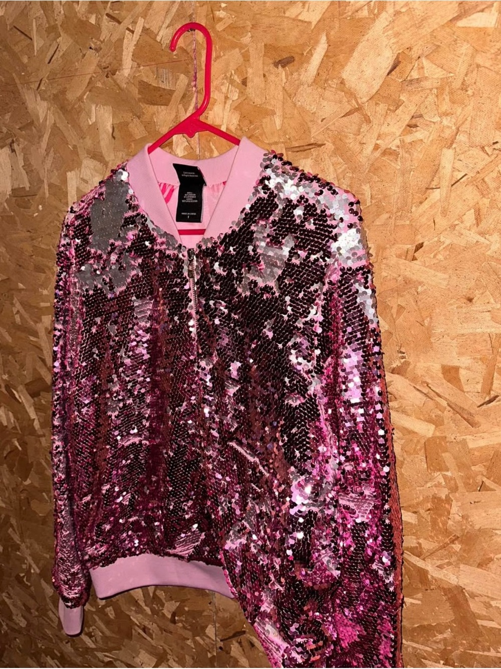 Women’s Pink Sequin Bomber Jacket - Brand: Torrid x Barbie